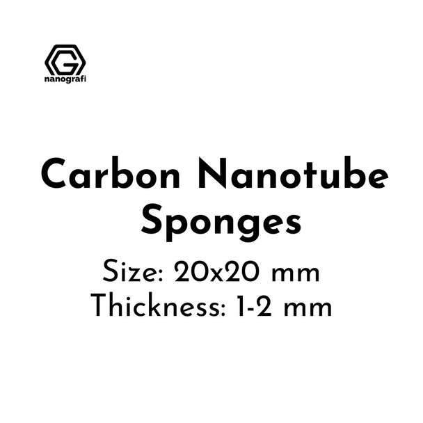 Carbon Nanotube Sponges, Size: 20 mm x 20 mm, Thickness: 1-2 mm (NG01CNTS0103)
