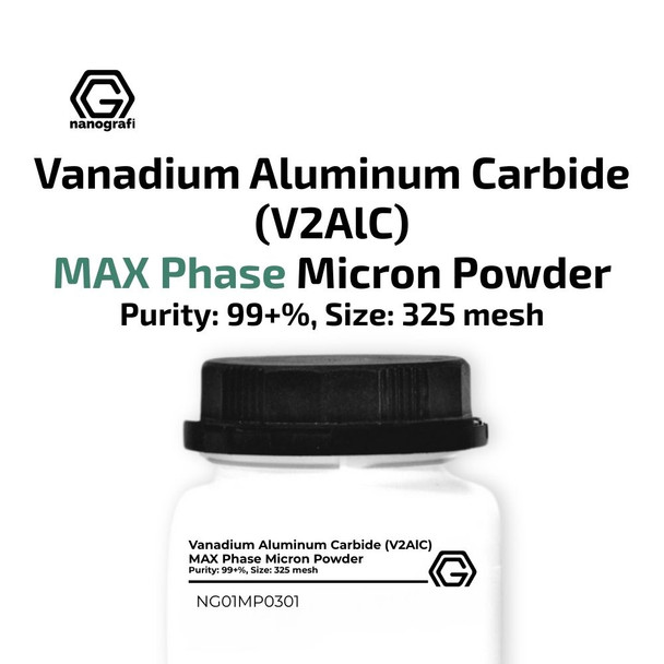 Vanadium Aluminum Carbide (V2AlC) MAX Phase Micron Powder, APS: 325 Mesh, Purity: 99+ % (NG01MP0301)