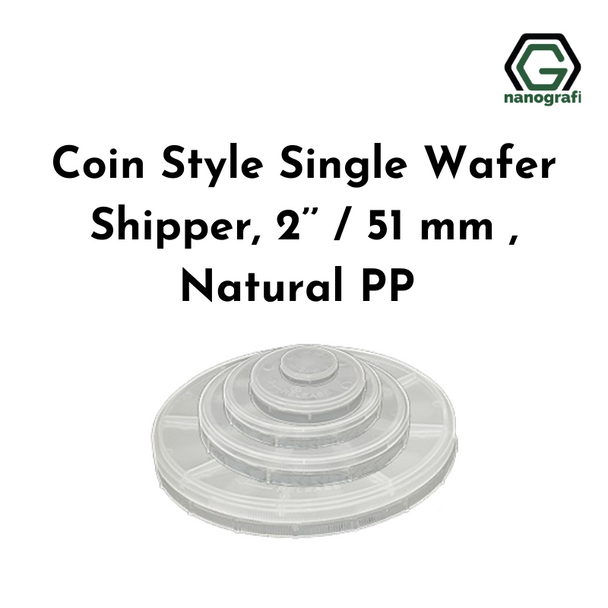 Coin Style Single Wafer Shipper, 2’’ / 51 mm , Natural PP