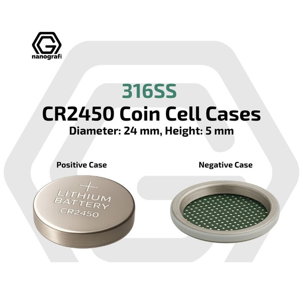 CR2450 Coin Cell Cases with 316SS (Positive+Negative Cases), Diameter: 24 mm, Height : 5 mm (NG10BEW0945 )
