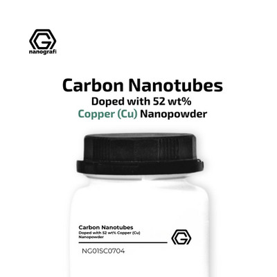 Carbon Nanotubes Doped with 52 wt% Copper (Cu) Nanopowder/Nanoparticles