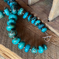 Genuine Rondelle Turquoise and Sterling Silver Pearl Necklace-3