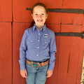 Panhandle Girl's Blue Long Sleeve Snap Shirt RGN2S03166