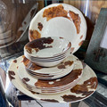 Paseo Road Elsa Cowhide Melamine Dinnerware Set