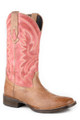 Roper Women's Tan and Vintage Red Square Toe Boot 09-021-0910-3528 RE