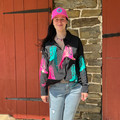 Rock & Roll Ladies Black Sequined Boot Button Shirt BWB2C04504