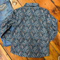 Panhandle Girls Teal Paisley Long Sleeved Snap Down RGN2S04604