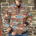Rock & Roll Men's Orange Aztec Jacquard Zip Up Jacket BM92C04330
