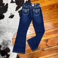 Cowgirl Hardware Girl's Brushed Aztec Boot Cut Jeans