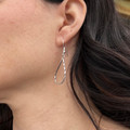 Sterling Silver Etched Teardrop Earrings SW-102