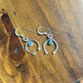 Tiny Sterling Silver Horseshoe Turquoise Earrings SW-105