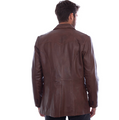 Scully Men's Chocolate Brown Lambskin Leather Blazer