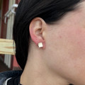 Sterling Silver Dished Square Stud Earrings PBD-Sq