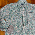 Panhandle Men's Turquoise Paisley Long Sleeve Snap Down RMN2S05681