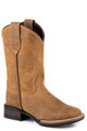 Roper Little Kid's Tan Oiled Suede Monterey Square Toe Boot 09-018-0911-3313 TA