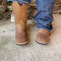 Roper Big Kid's Tan Oiled Suede Monterey Square Toe Boot 09-119-0911-3313 TA