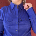 Hooey Ladies Sol Royal Purple Sleeve Button Down HT1664BL