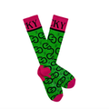 Lucky Chuck High Maintenance Cowgirl Kelly Green/Pink Performance Socks LC12-12177
