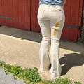 Rock & Roll Ladies Natural Button Flare Jeans BW6PD06328