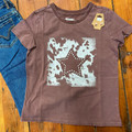 Rock & Roll Girl's Brown Cowhide Print Star Tee BG21T06313