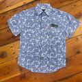 Rock & Roll Boy's Blue Paisley Short Sleeve Snap Shirt BBN3S06494