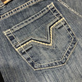 Rock & Roll Men's Medium Vintage Double Barrel Bootcut Jeans BM0DD06688