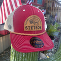 Stetson Red Authentic Western Goods Leather Patch Hat 07-077-0102-0138-RE