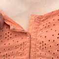 Ladies Rock & Roll Burnt Orange Eyelet Puff Sleeve Blouse BW51T06295