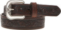 Hooey Boy's Midnight Brown Filigree Embossed Leather Belt HMBLT008-Y