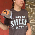 I Love My Sheep More Heather Brown Graphic Tee SYS-RLSM