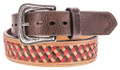 Hooey Men's Whip Filigree Brown/Tan/Red Basketweave Leather Belt HMBLT073