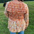 Savanna Jane Women's Marigold Rust Plus Size Babydoll Blouse