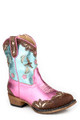 Roper Toddler Birdie Pink & Blue Inlay Snip Toe Boot 09-017-1566-3646 BR