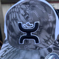 Hooey "Bass" Black and White Flexfit Hat 2155GYWH