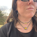 Faux Navajo Necklace with Yellow Rectangle Pendant