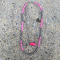 Double Strand Pink Faux Navajo Paperclip Chain Necklace