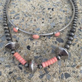 Baby Pink & Faux Navajo Necklace and Choker Combo