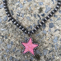 Faux Navajo Necklace with Pink Star Charm