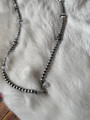 20" Sterling Silver Pearl & White Buffalo Beaded Necklace
