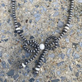 18" Faux Navajo Pearl and White Bow Necklace