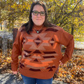Women's Savanna Jane Rust Aztec Plus Size Sweater