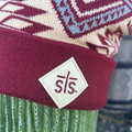 STS Ranch Red Aztec Pom Beanie