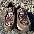 Roper Ladies Brown Canvas And Leopard Clearcut Chukka 09-021-0191-3701-BR