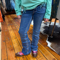 Rock & Roll Girl's Dark Vintage Steer & Horseshoe Embroidered Bootcut Jeans BG4MD07398