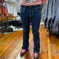 Rock & Roll Girl's Dark Wash Pleather Embroidered Bootcut Jeans BG4MD07397