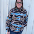 Outback Trading Co. Ladies Teal and Brown Daphne Shirt Jacket 48702-LB