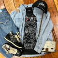 Rock & Roll Ladies Oversized Black Wild West Bronc Tee