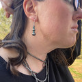 Faux Navajo Pearl and Turquoise Small Drop Earrings