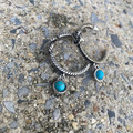 Knotted Rope Hoop with Turquoise Stone Earrings
