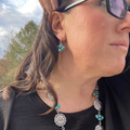 Turquoise Flower Concho Statement Necklace & Earring Set